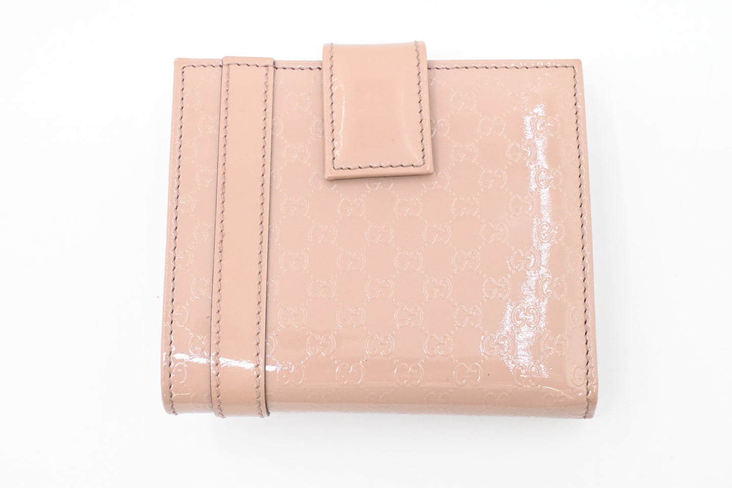 Gucci Compact Wallet in Pale Pink Patent Leather