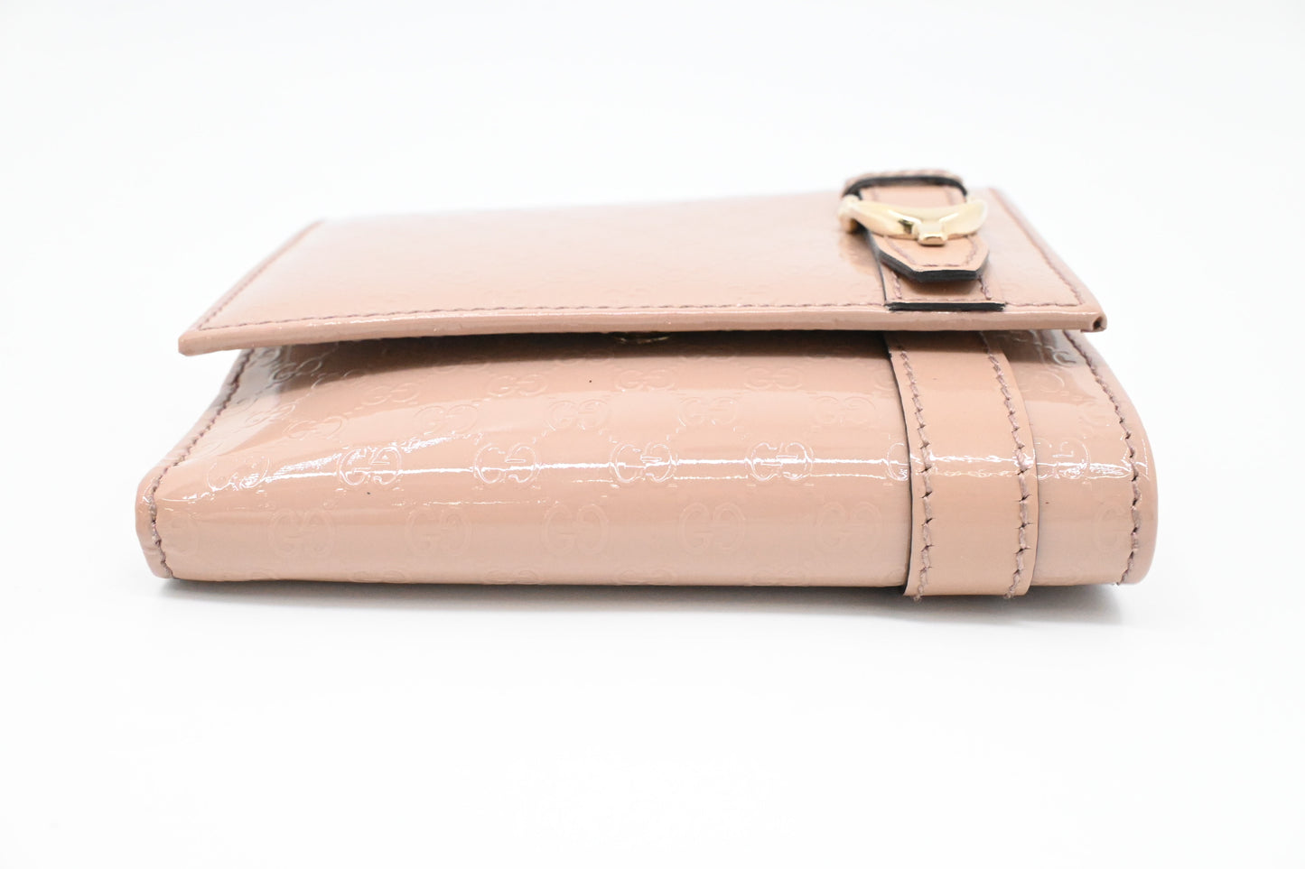 Gucci Compact Wallet in Pale Pink Patent Leather