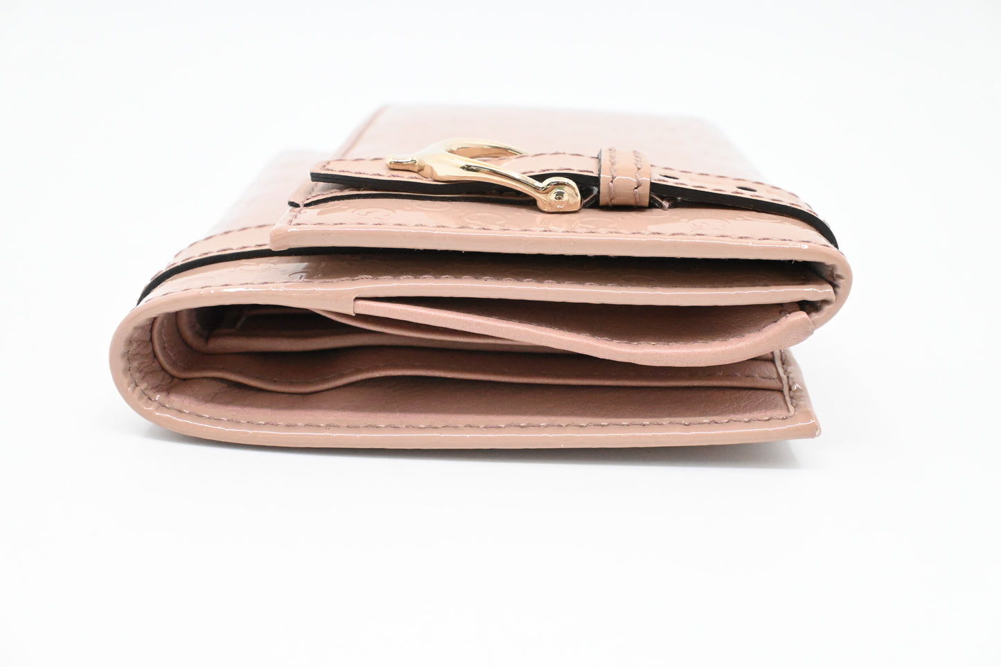 Gucci Compact Wallet in Pale Pink Patent Leather
