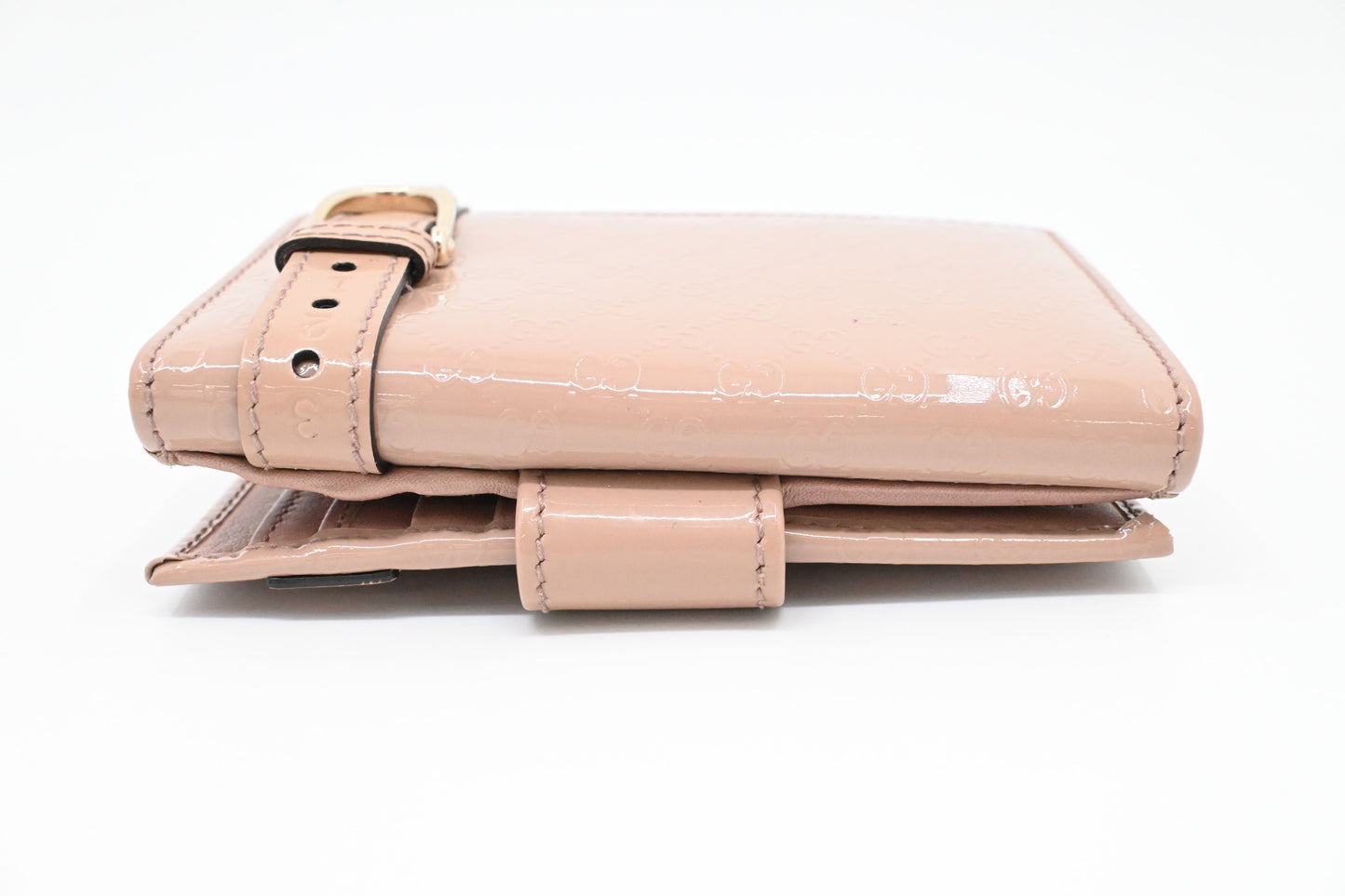 Gucci Compact Wallet in Pale Pink Patent Leather