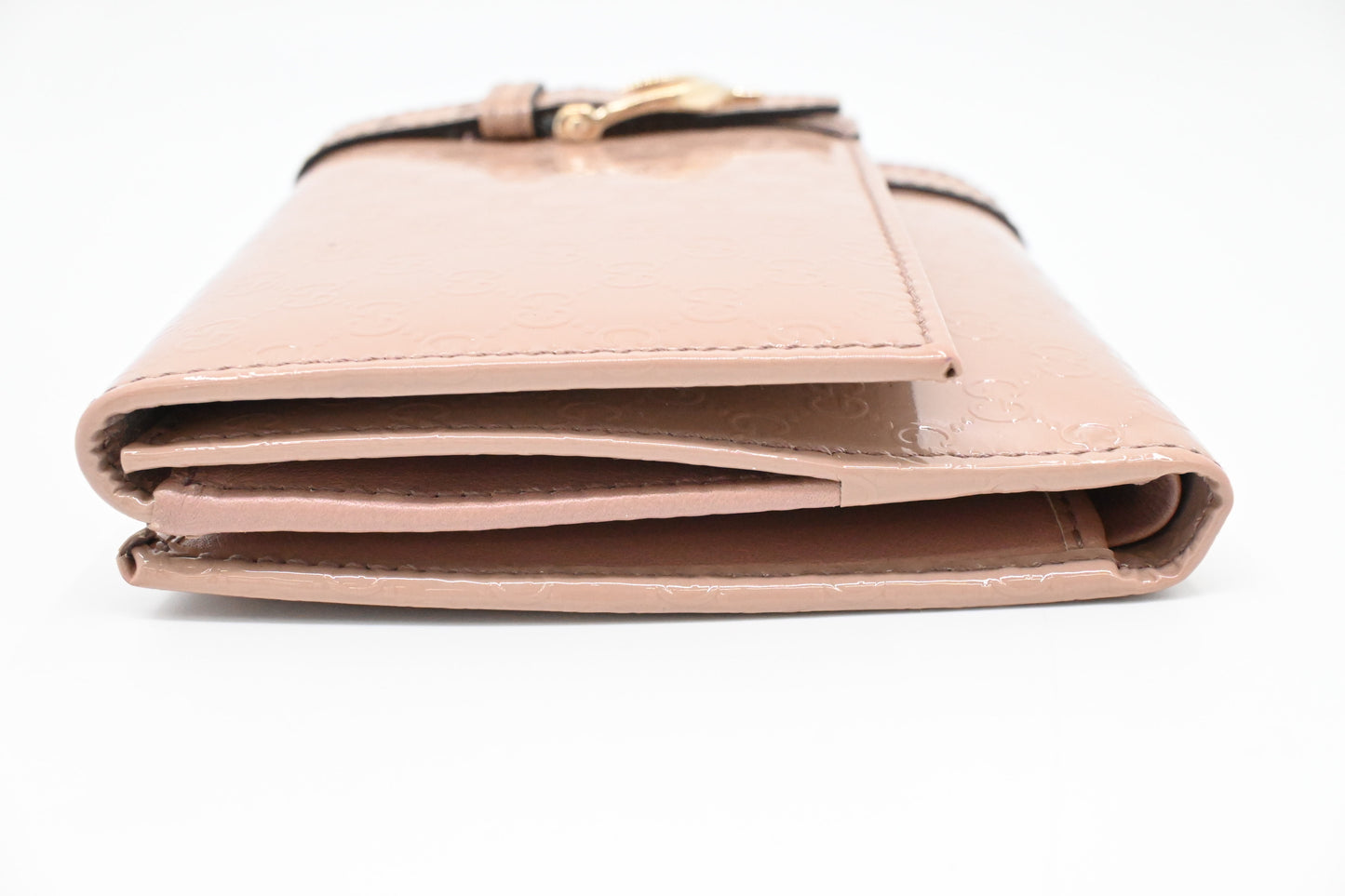 Gucci Compact Wallet in Pale Pink Patent Leather