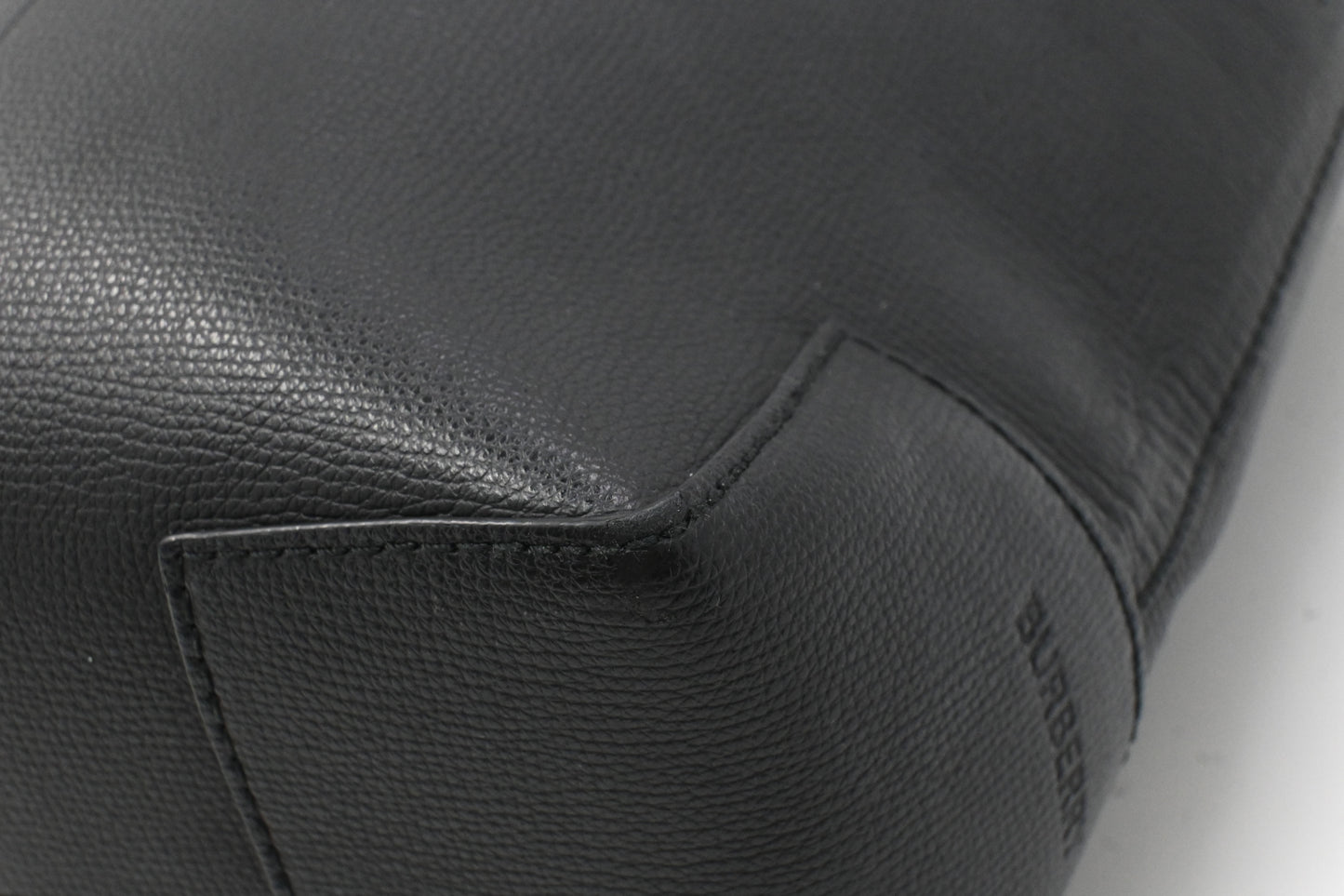 Burberry Medium Embossed Tote in Black Leather