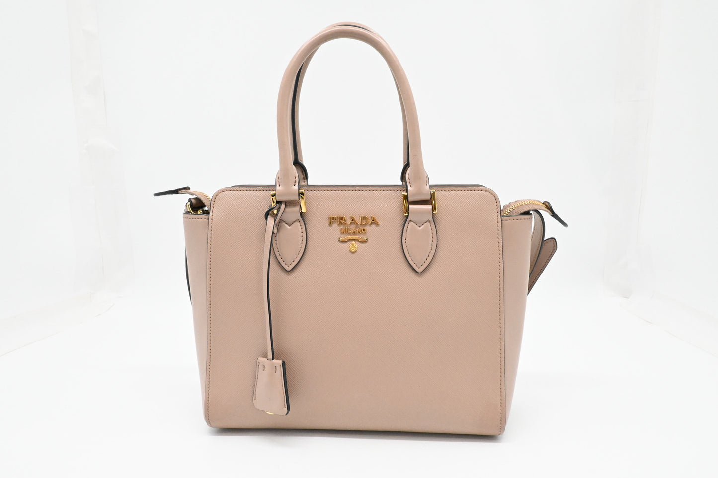 Prada 2way Bag in Light Pink Saffiano Leather