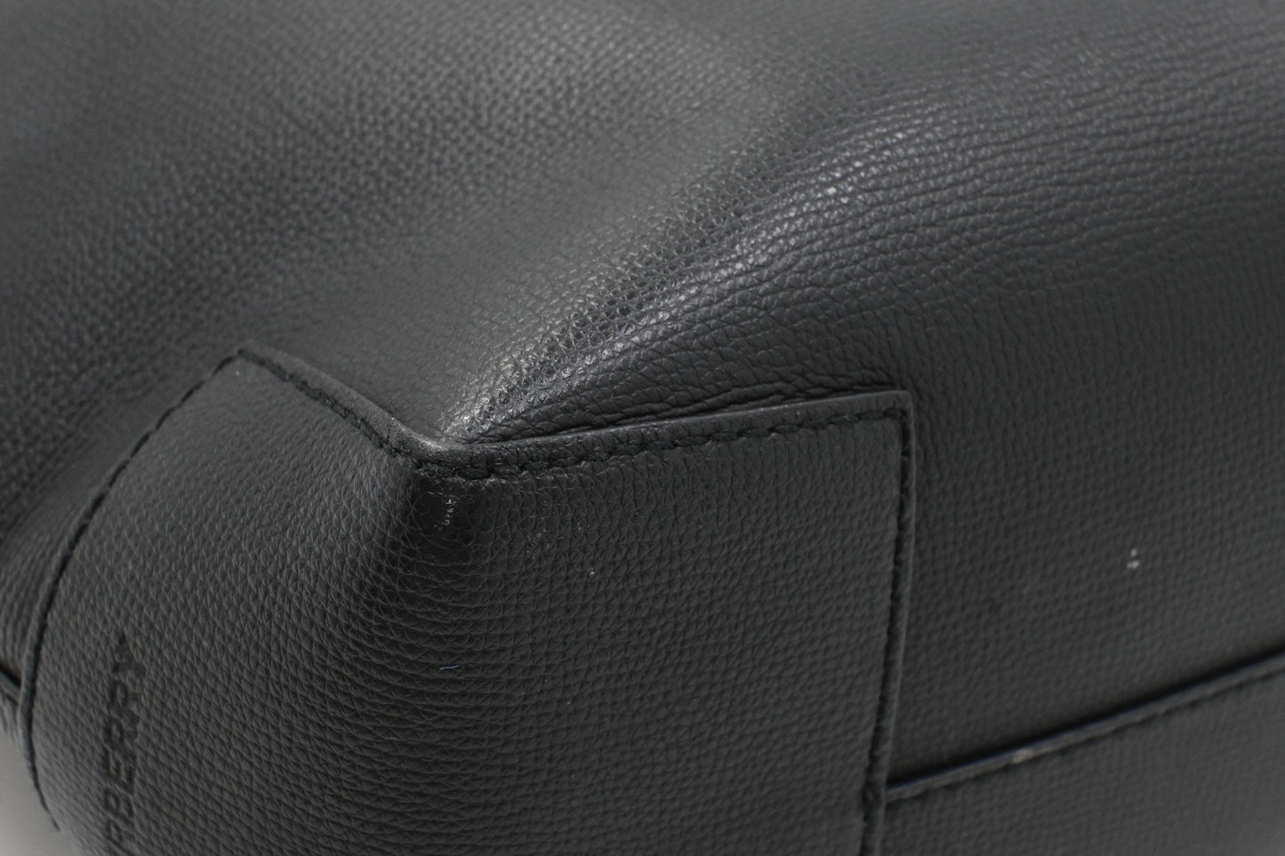 Burberry Medium Embossed Tote in Black Leather