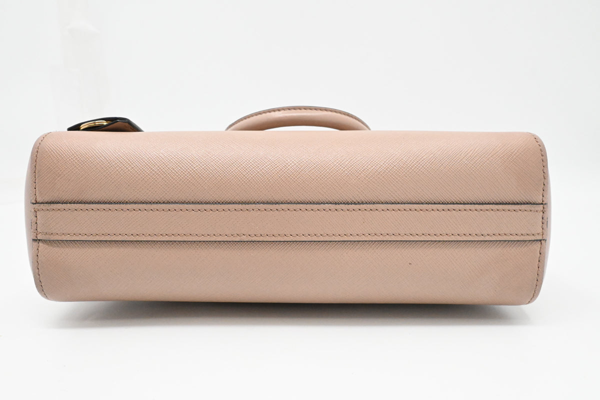 Prada 2way Bag in Light Pink Saffiano Leather