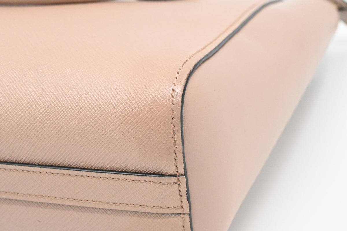 Prada 2way Bag in Light Pink Saffiano Leather