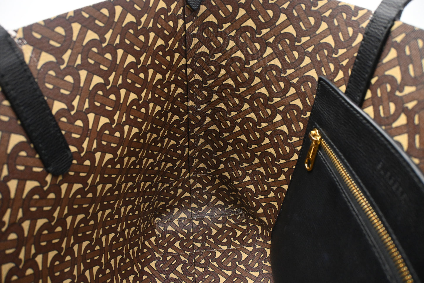 Burberry Medium Embossed Tote in Black Leather