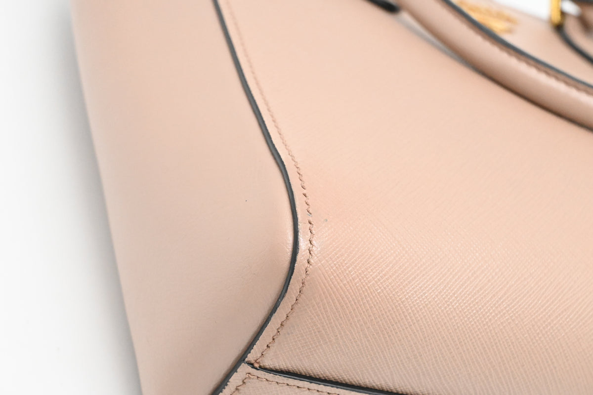 Prada 2way Bag in Light Pink Saffiano Leather