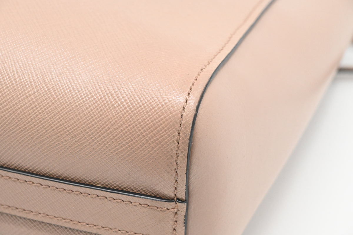 Prada 2way Bag in Light Pink Saffiano Leather