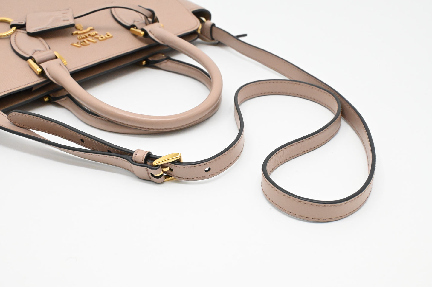 Prada 2way Bag in Light Pink Saffiano Leather