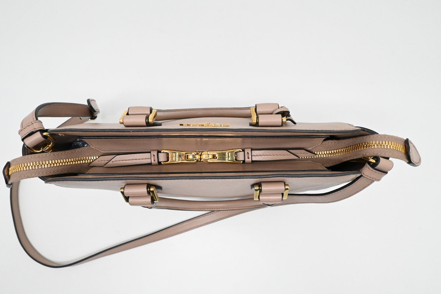 Prada 2way Bag in Light Pink Saffiano Leather