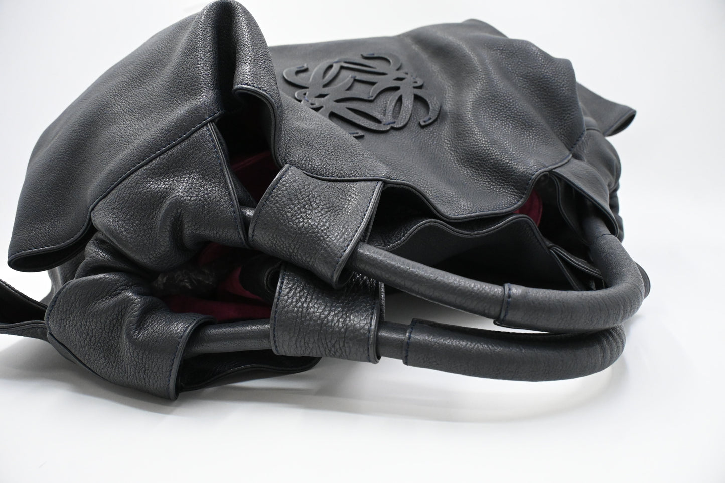 Loewe Nappa Aire Shoulder Bag in Grey Blue Leather