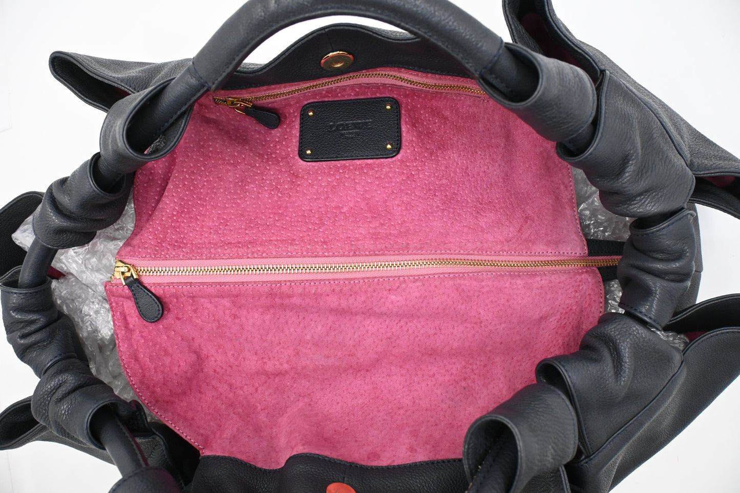 Loewe Nappa Aire Shoulder Bag in Grey Blue Leather