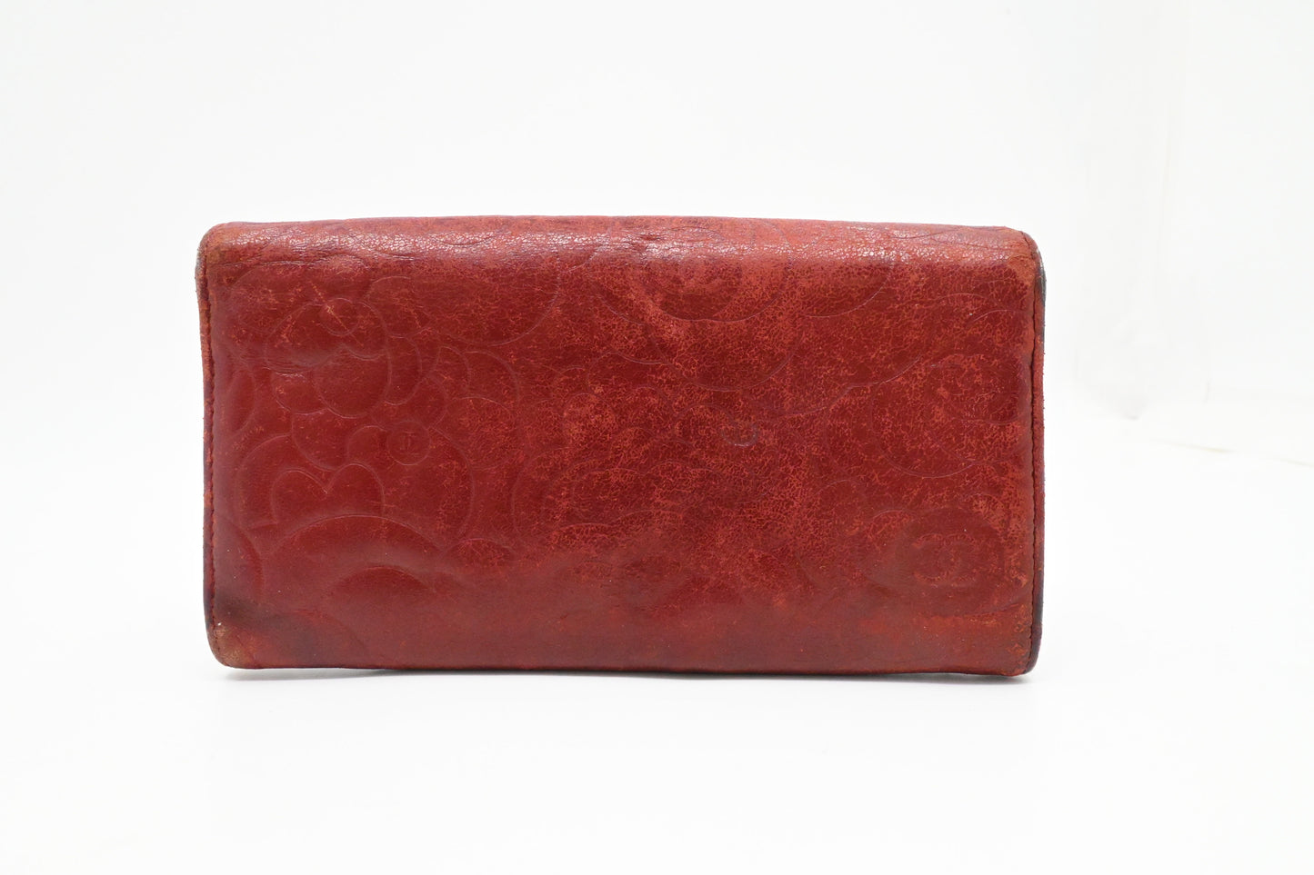 Chanel Camelia Long Wallet in Red Leather