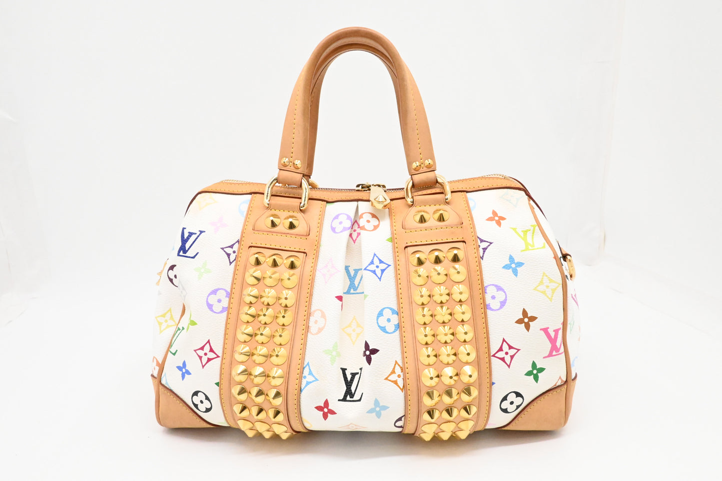 Louis Vuitton Courtney MM in White Multicolor Monogram Canvas
