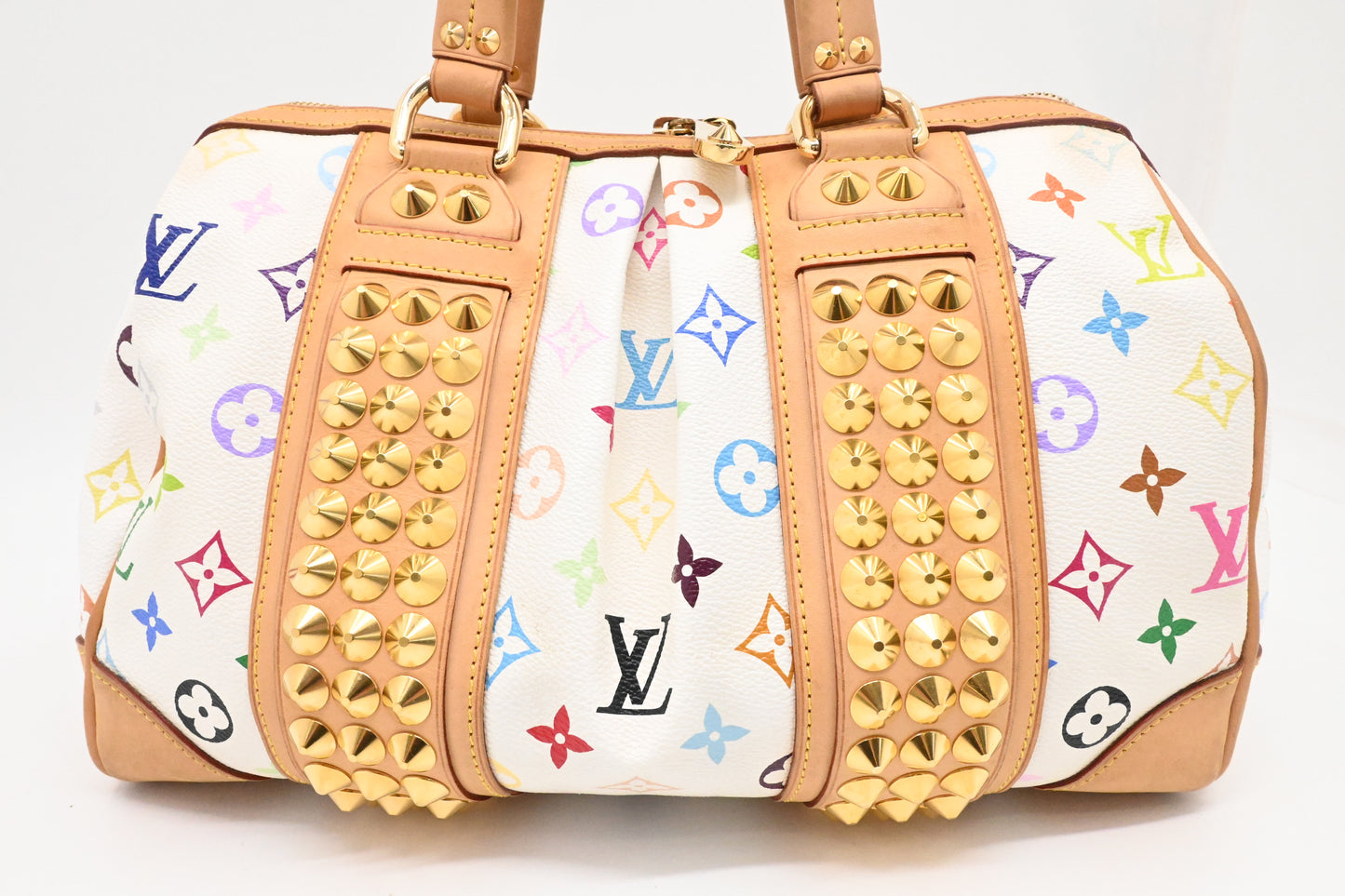 Louis Vuitton Courtney MM in White Multicolor Monogram Canvas