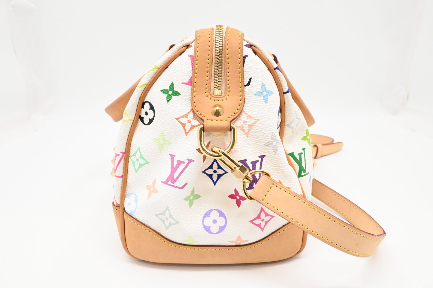 Louis Vuitton Courtney MM in White Multicolor Monogram Canvas