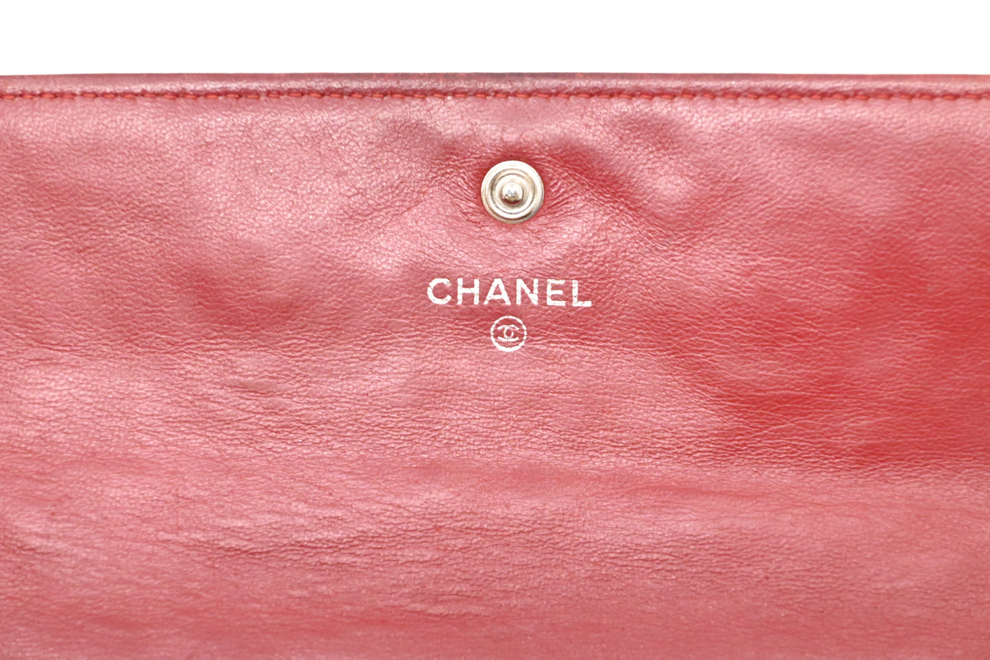 Chanel Camelia Long Wallet in Red Leather