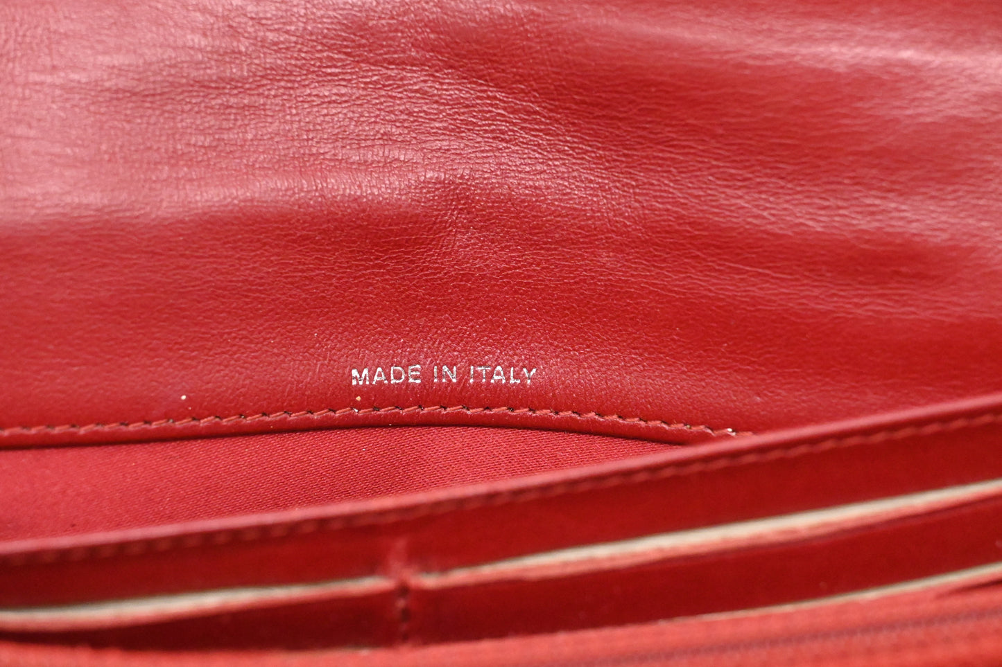 Chanel Camelia Long Wallet in Red Leather