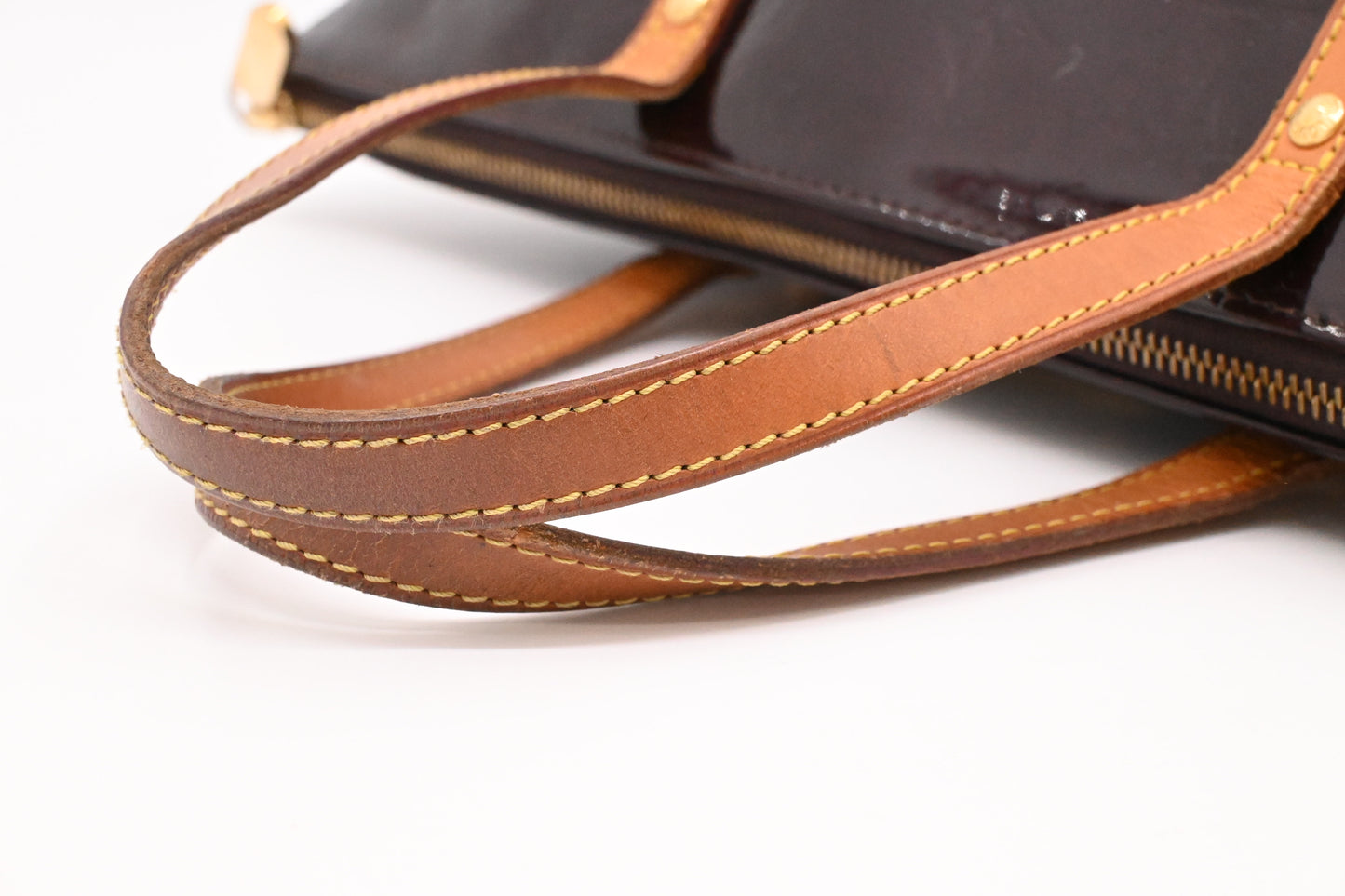 Louis Vuitton Bellevue PM in Amarante Vernis Leather