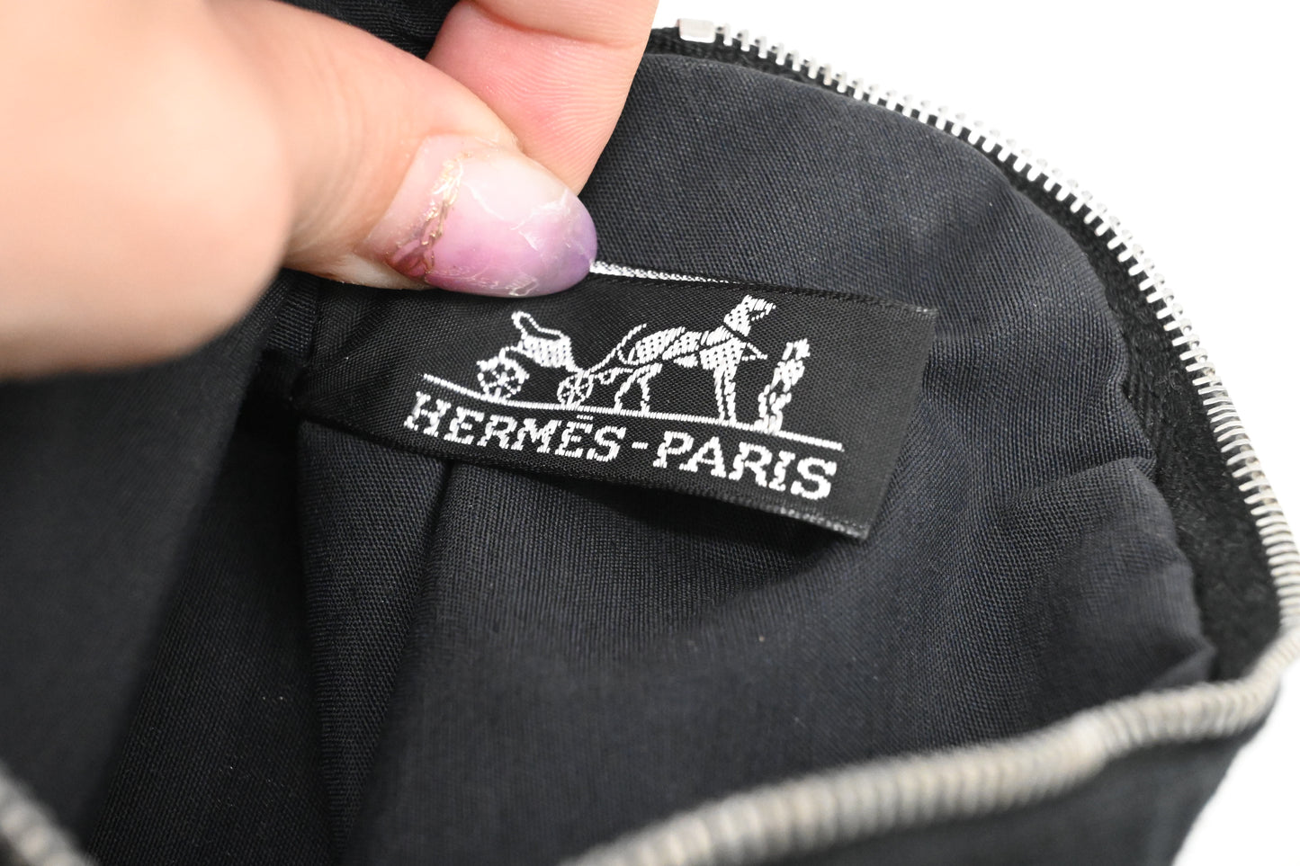 Hermes Bolide Pouch 20 in Black Canvas