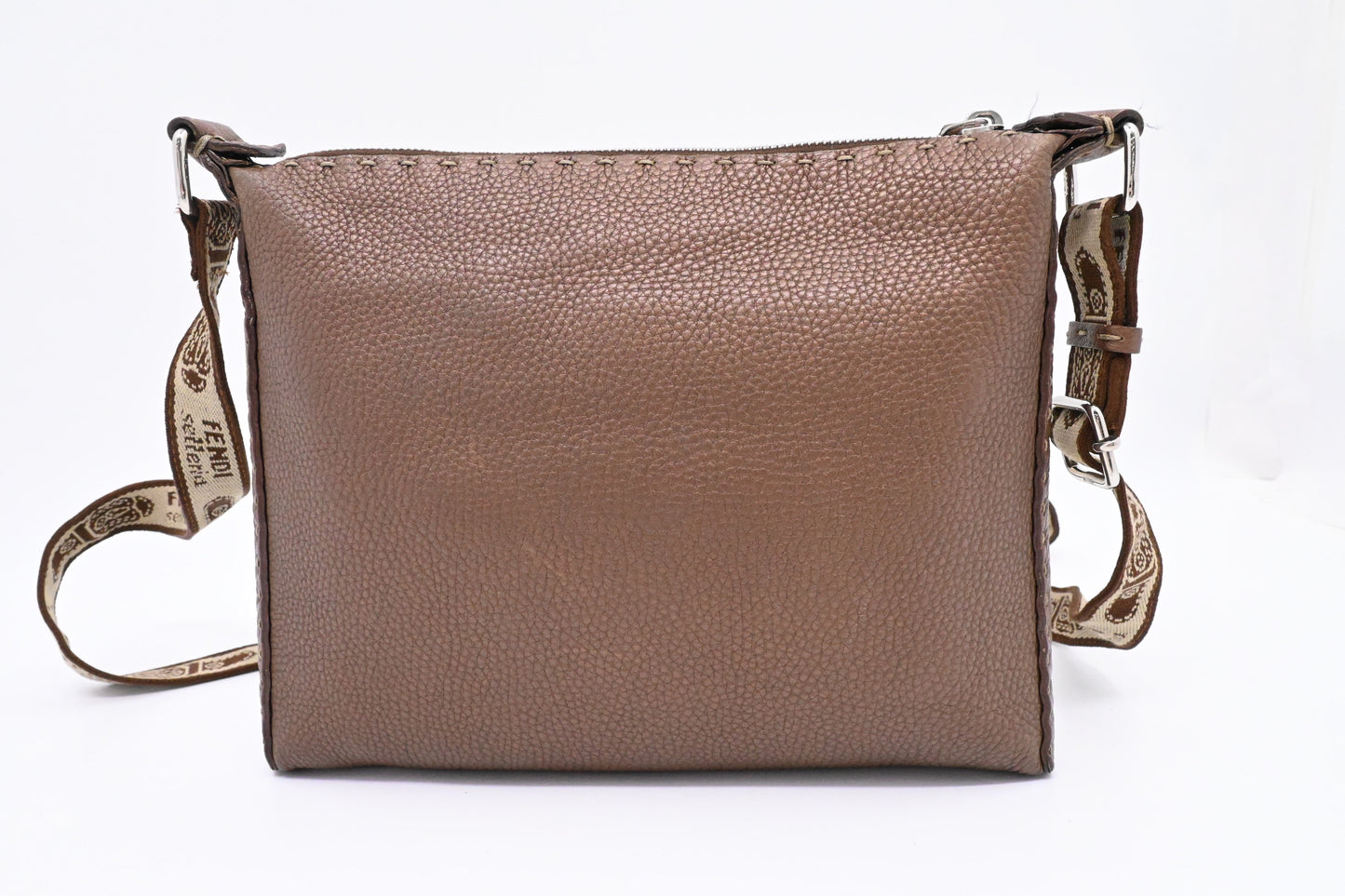 Fendi Selleria Crossbody in Metallic Brown Leather