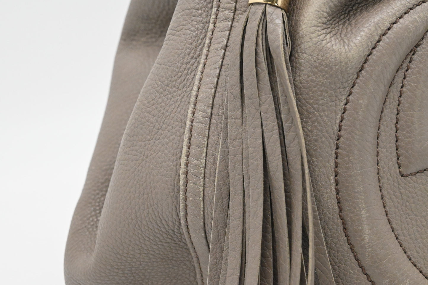 Gucci Soho Tote in Greige Leather