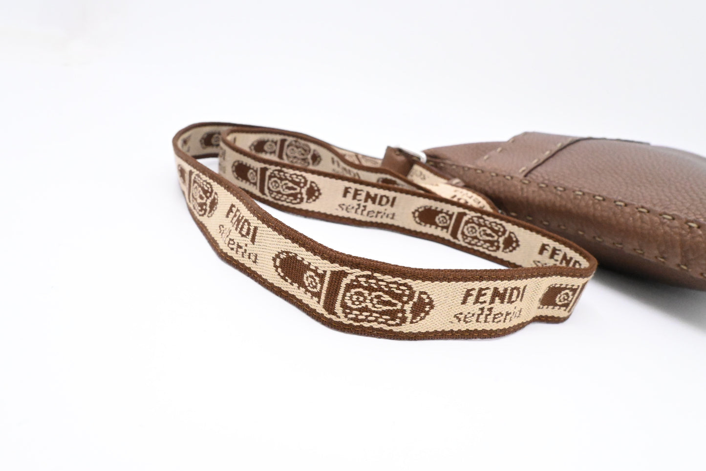 Fendi Selleria Crossbody in Metallic Brown Leather