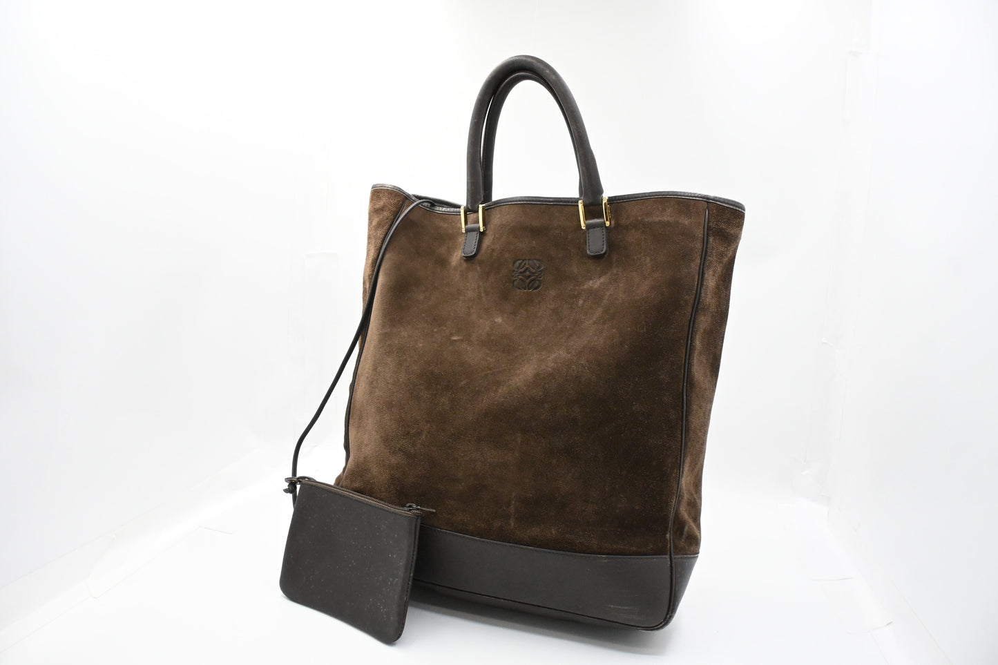 Loewe Tote Bag in Brown Suede Leather