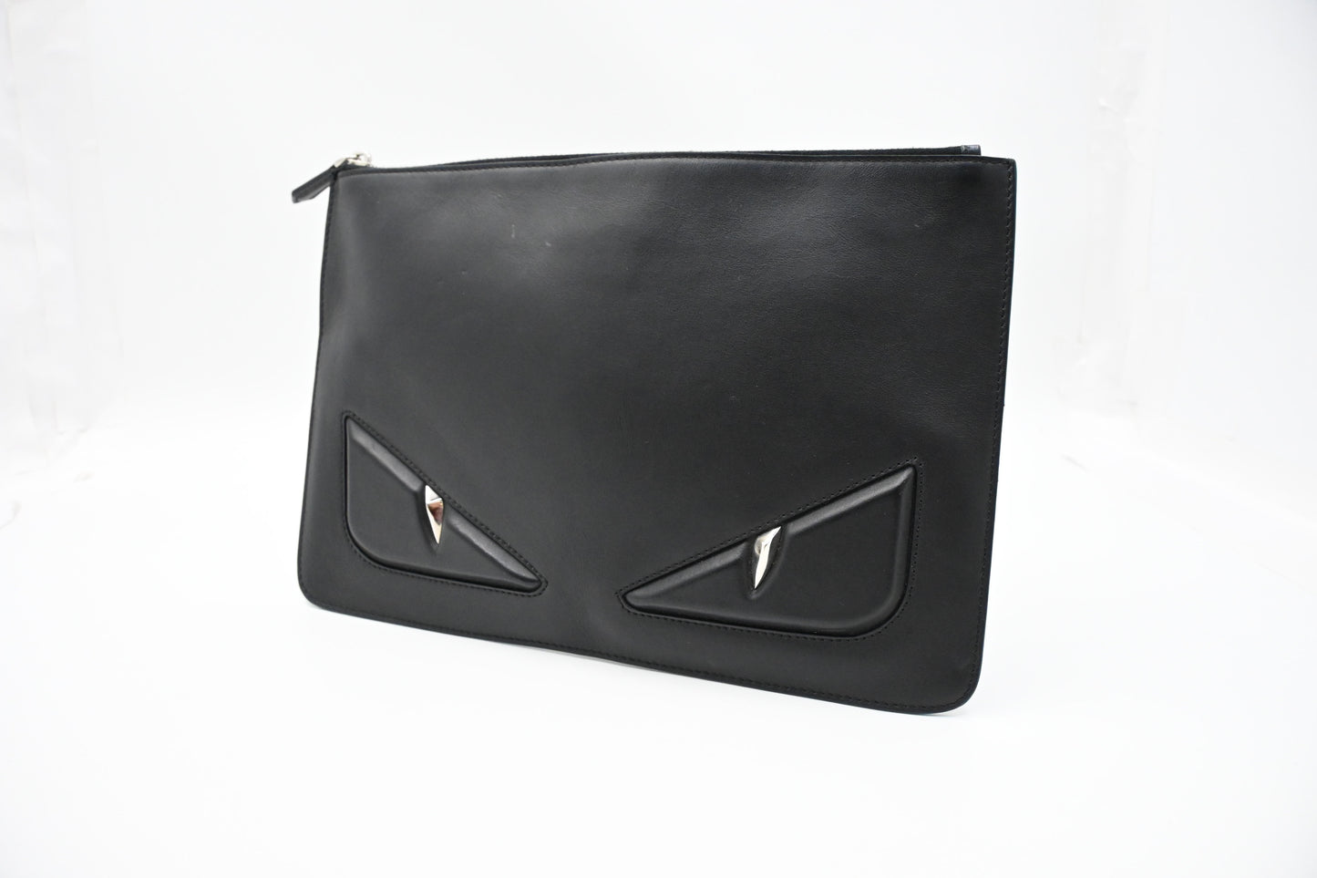 Fendi Monster Clutch in Black Leather