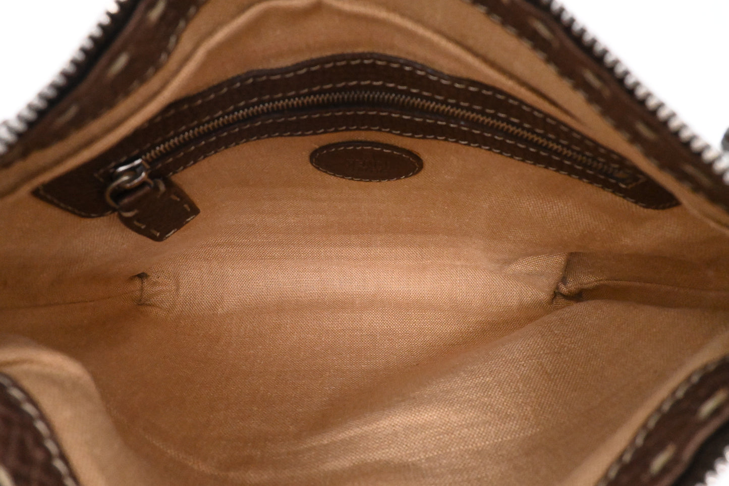 Fendi Selleria Crossbody in Metallic Brown Leather