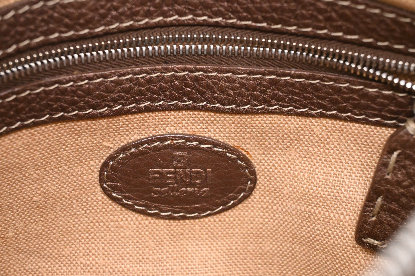 Fendi Selleria Crossbody in Metallic Brown Leather
