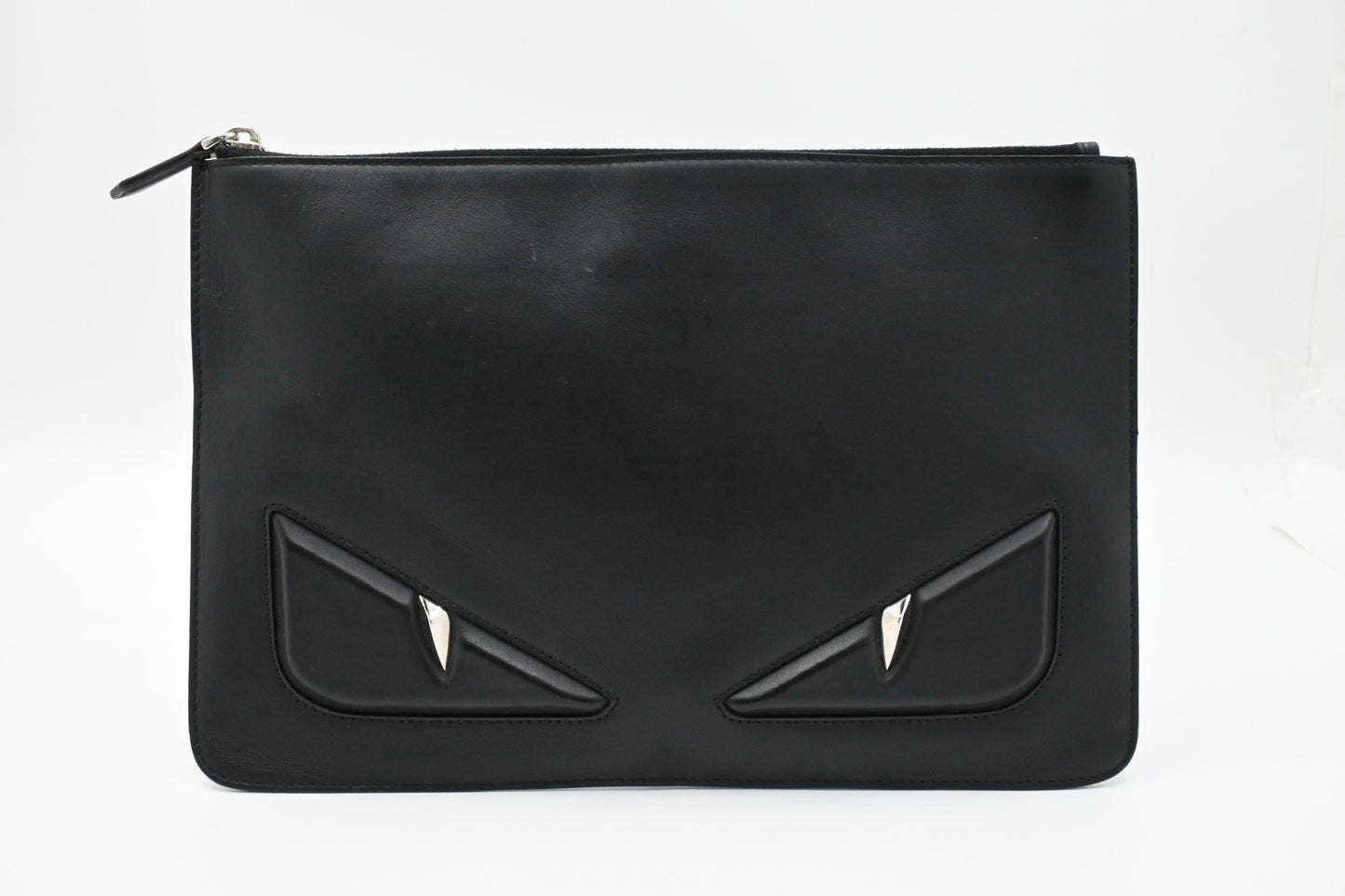 Fendi Monster Clutch in Black Leather
