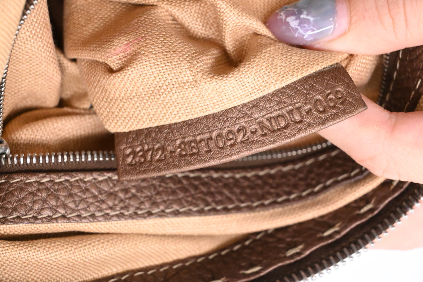 Fendi Selleria Crossbody in Metallic Brown Leather