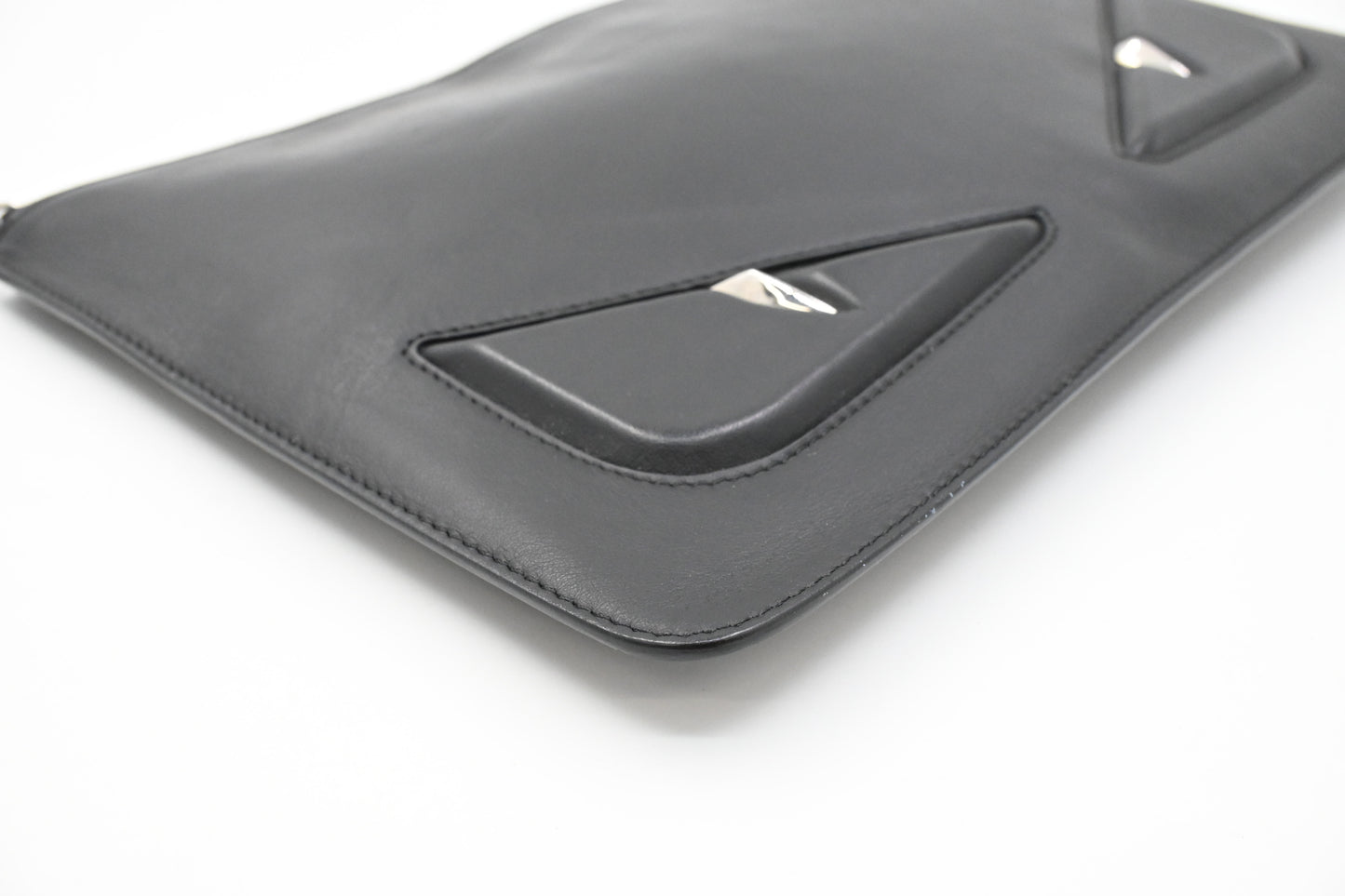 Fendi Monster Clutch in Black Leather