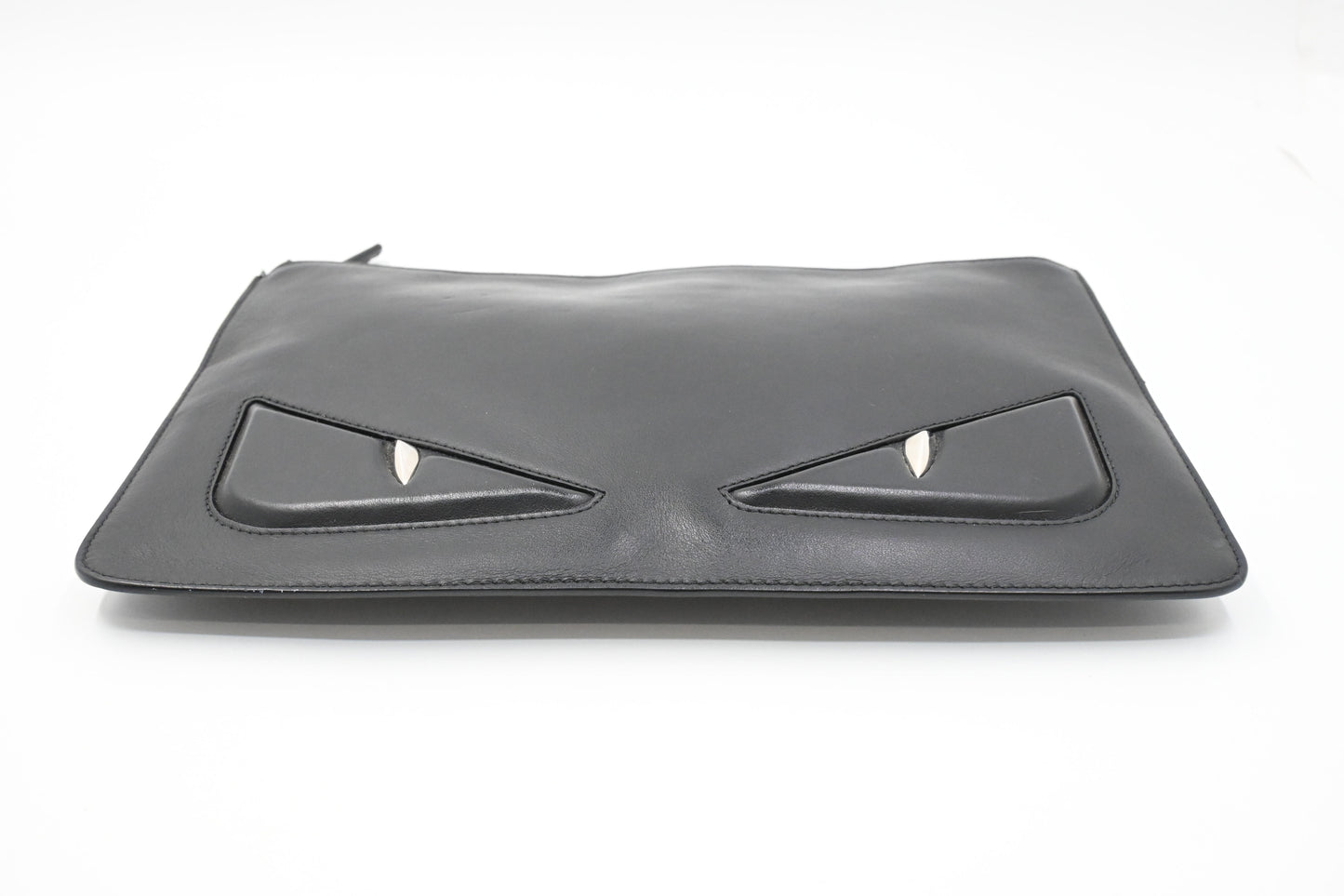 Fendi Monster Clutch in Black Leather