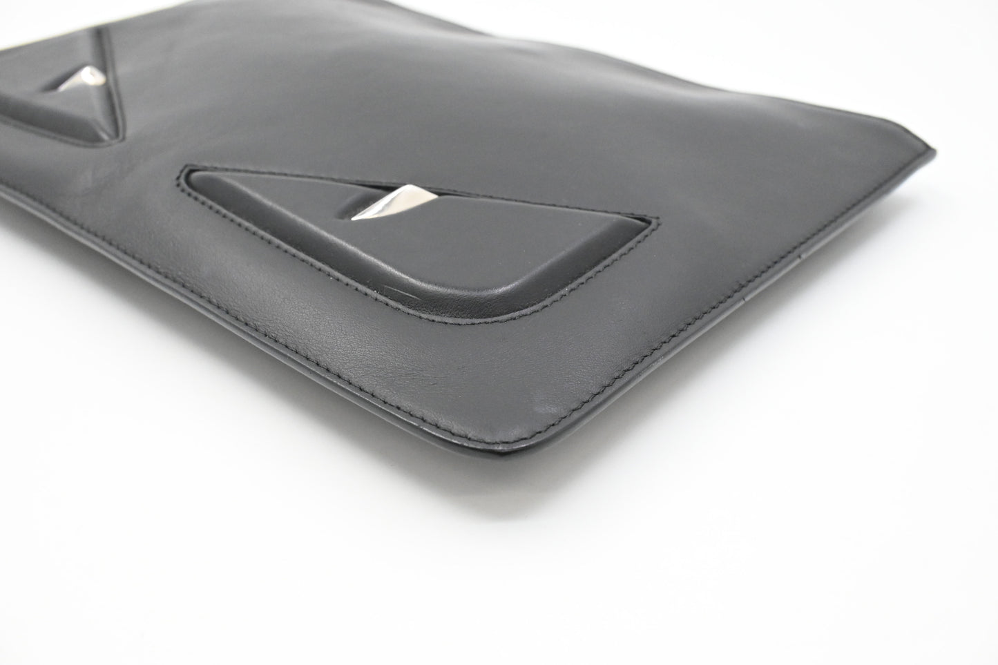 Fendi Monster Clutch in Black Leather