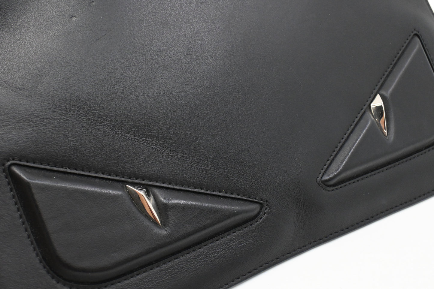 Fendi Monster Clutch in Black Leather