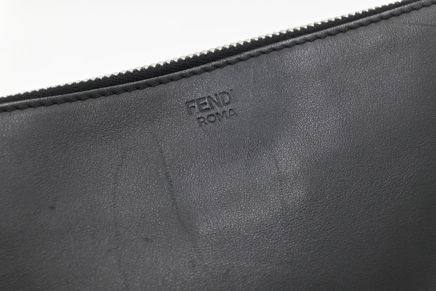 Fendi Monster Clutch in Black Leather