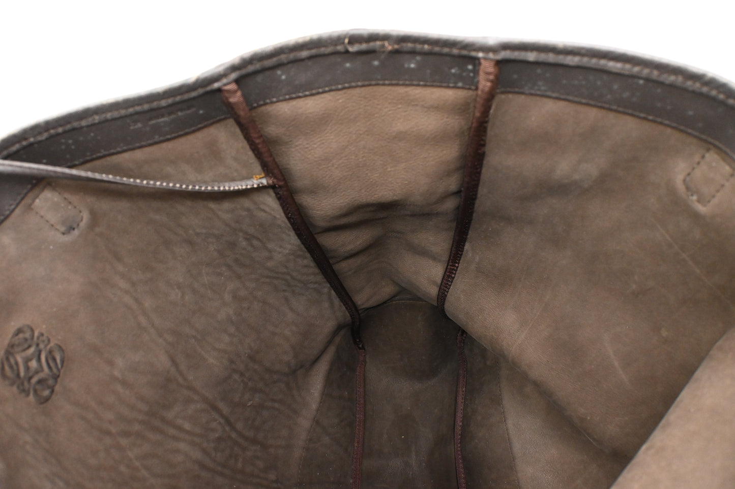 Loewe Tote Bag in Brown Suede Leather