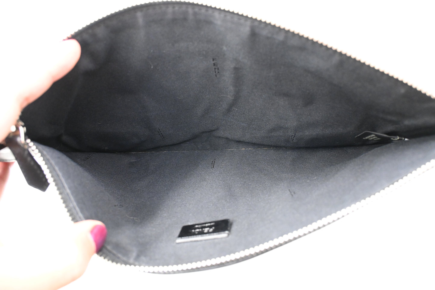 Fendi Monster Clutch in Black Leather