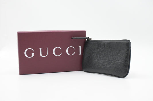 Gucci Coin Case in Dollar Calfskin Black Leather