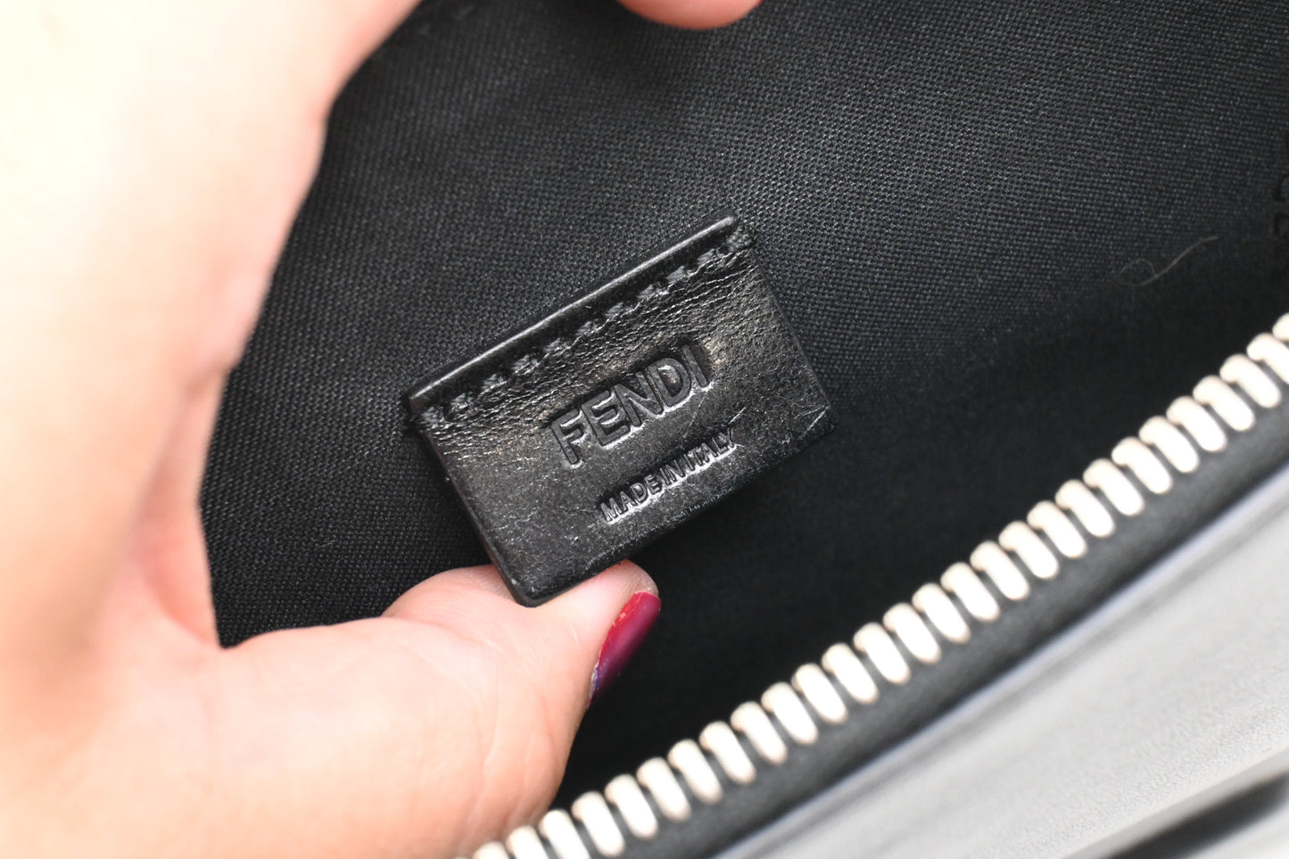 Fendi Monster Clutch in Black Leather