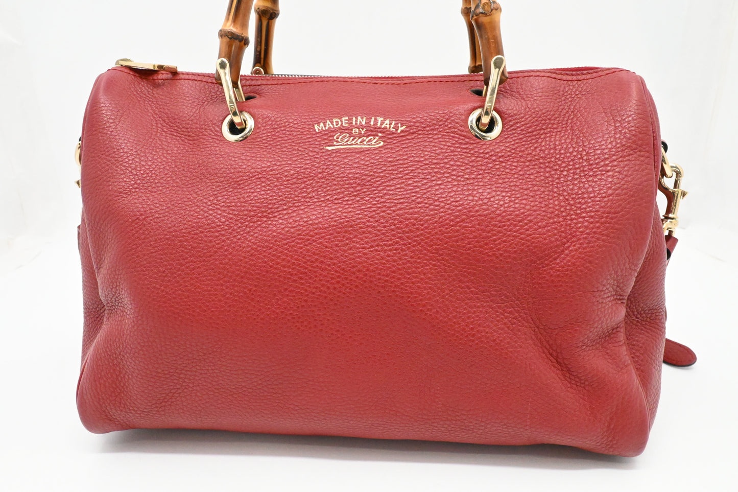 Gucci Bamboo 2way Bag in Red Leather