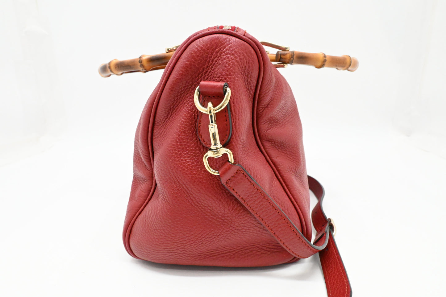 Gucci Bamboo 2way Bag in Red Leather
