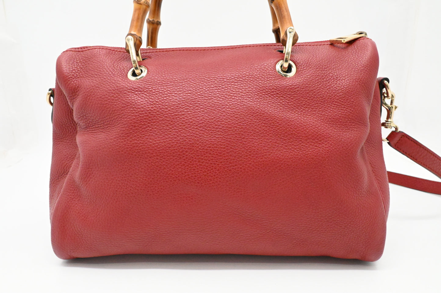 Gucci Bamboo 2way Bag in Red Leather