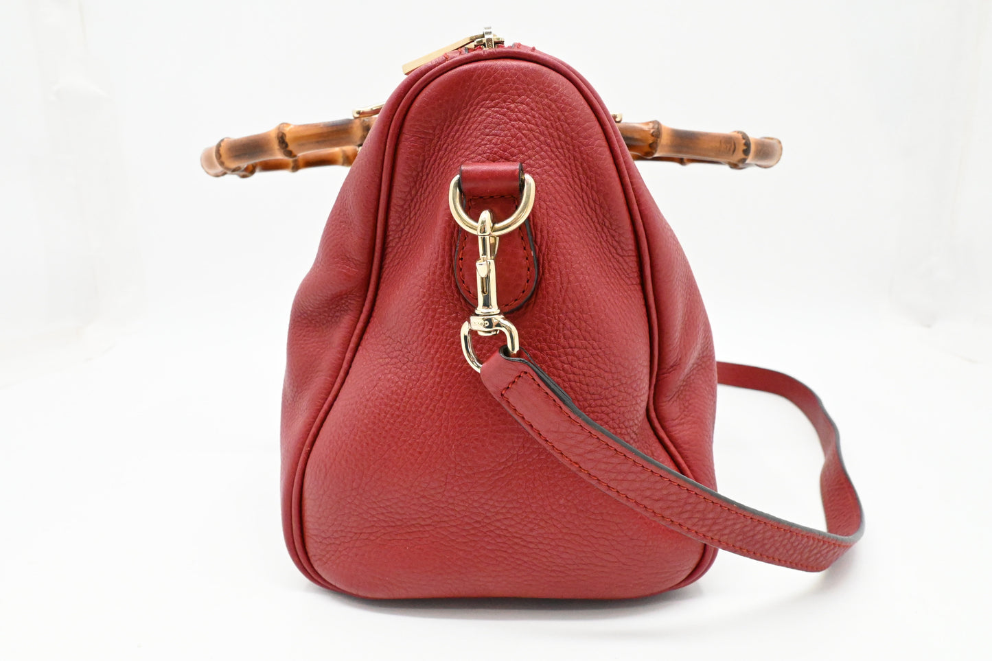 Gucci Bamboo 2way Bag in Red Leather