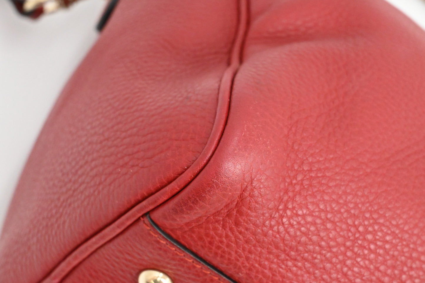 Gucci Bamboo 2way Bag in Red Leather