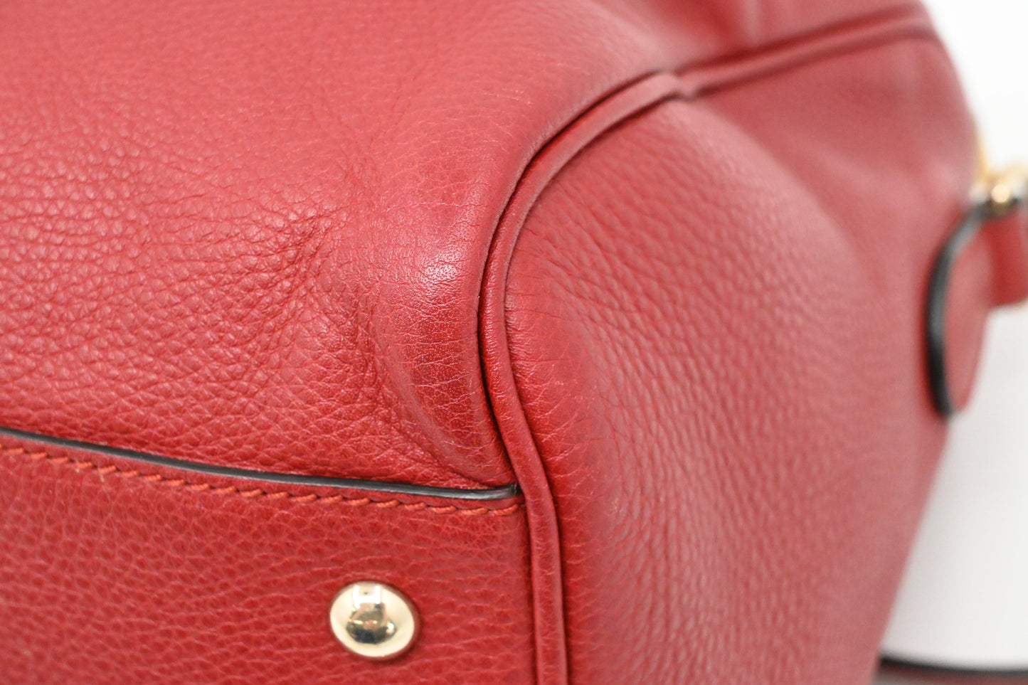 Gucci Bamboo 2way Bag in Red Leather