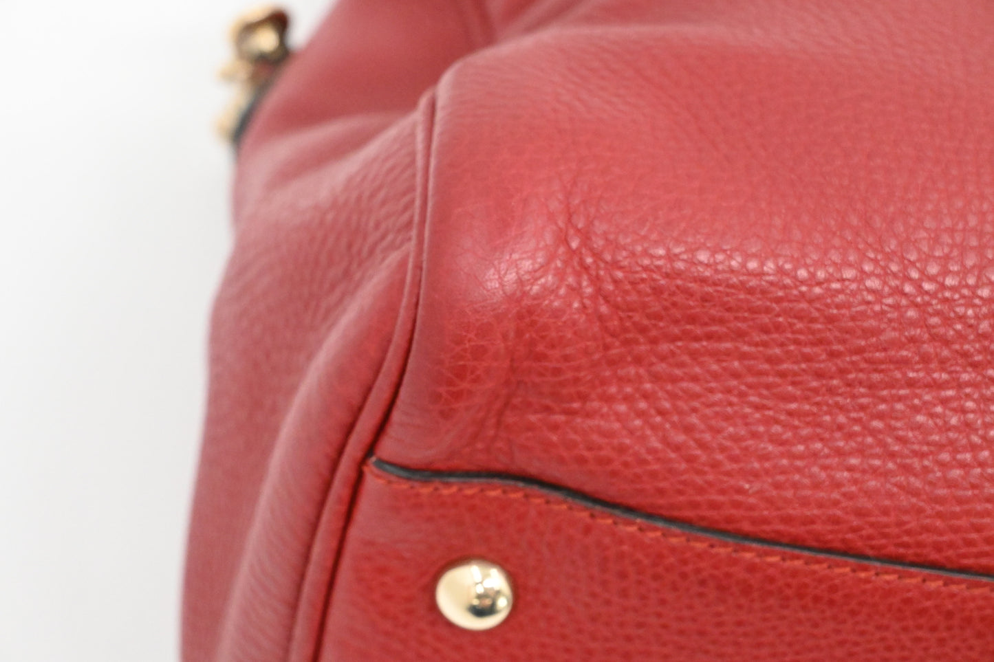 Gucci Bamboo 2way Bag in Red Leather